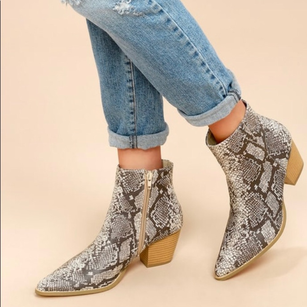 Lulu’s Snakeskin booties